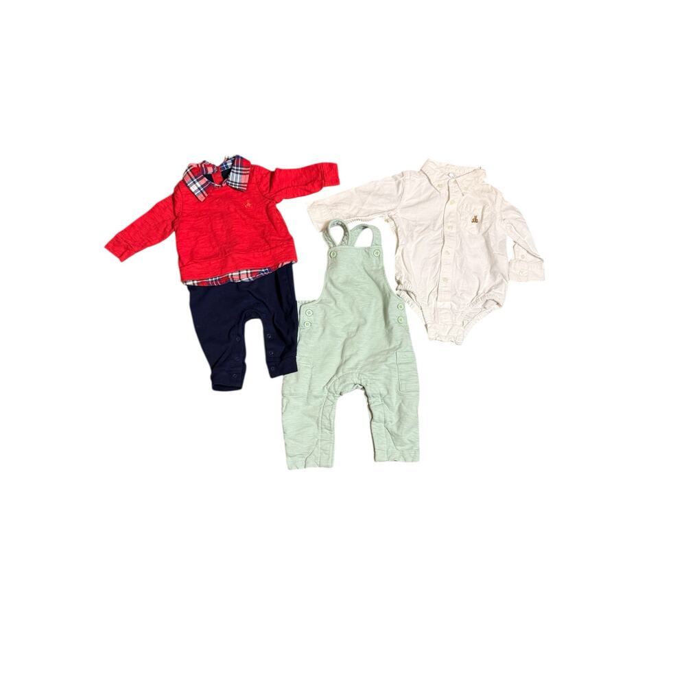 Vintage Baby Gap 3–6m Red Plaid Baby Gap 6–12m Green Overalls John Lewis 6–9m